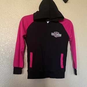 Harley-Davidson Kids Hoodie in Black and Pink